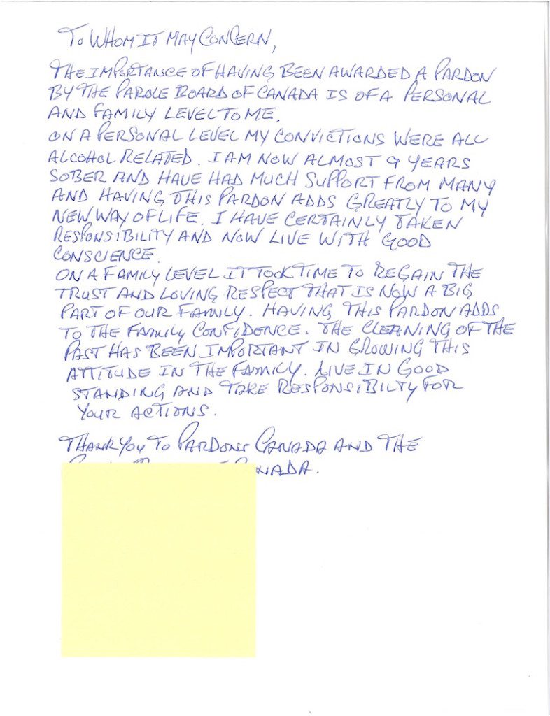 pardons canada testimonial